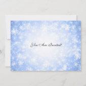 Elegant Wedding Winter Wonderland Sparkle Blue Invitation (Back)