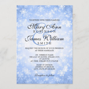Elegant Wedding Winter Wonderland Sparkle Blue Invitation