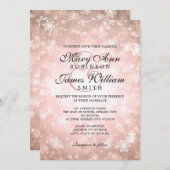 Elegant Wedding Winter Wonderland Sparkle Copper Invitation (Front/Back)