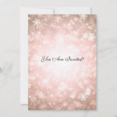 Elegant Wedding Winter Wonderland Sparkle Copper Invitation (Back)