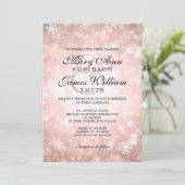 Elegant Wedding Winter Wonderland Sparkle Copper Invitation (Standing Front)
