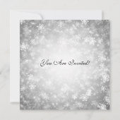 Elegant Wedding Winter Wonderland Sparkle Silver Invitation (Back)