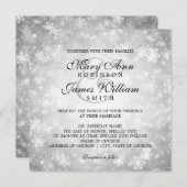 Elegant Wedding Winter Wonderland Sparkle Silver Invitation (Front/Back)