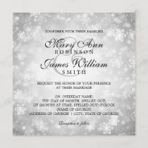 Elegant Wedding Winter Wonderland Sparkle Silver Invitation