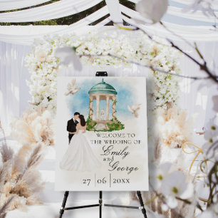 Elegant Wedding with Bride and Groom Gazebo Foam Board
