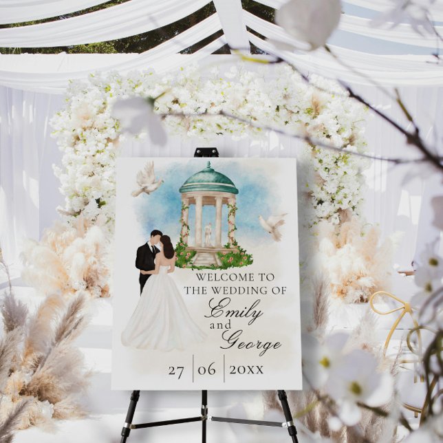 Elegant Wedding with Bride and Groom Gazebo Foam Board (Creator Uploaded)