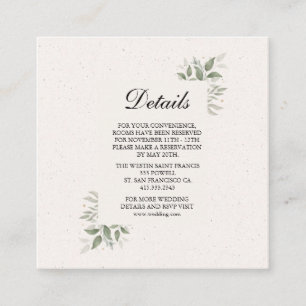 Elegant Wedding with light Floral Enclosure Card