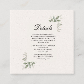 Elegant Wedding with light Floral Enclosure Card