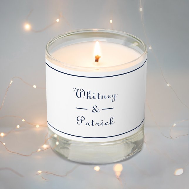 Elegant Weddings Newlyweds Navy Blue & White Scented Candle (Elegant Weddings Newlyweds Navy Blue & White Scented Candle)