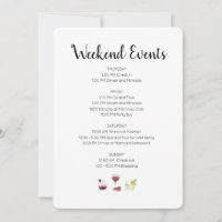 Elegant Weekend Events Itinerary