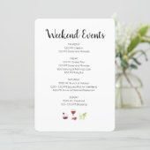 Elegant Weekend Events Itinerary Invitation (Standing Front)