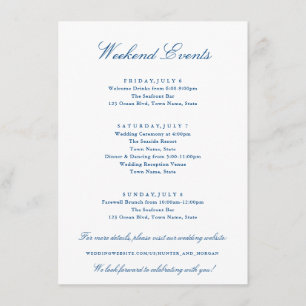 Elegant Weekend Events Navy Blue Wedding Enclosure Card