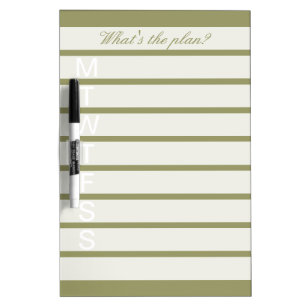 Elegant weekly calendar dry erase board