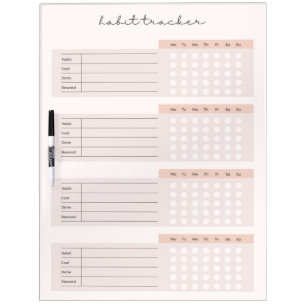 Elegant Weekly Habit Tracker Dry Erase Board