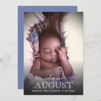 Elegant Welcome Baby Birth Announcement Photo Card