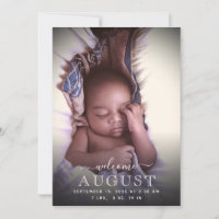 Elegant Welcome Baby Birth Announcement Photo Card