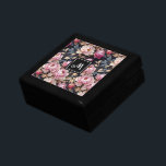 Elegant Welcome Blush Pink Peony Floral Monogram Gift Box<br><div class="desc">Beautiful blush pink peony flower greenery doormat on a black background.</div>