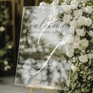 Elegant Welcome Calligraphy Wedding Acrylic Sign