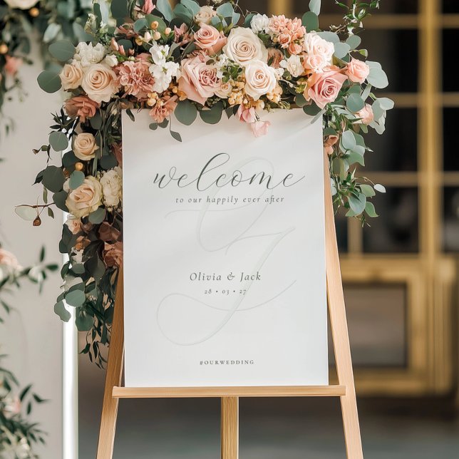 Elegant Welcome Calligraphy Wedding Foam Board (Creator Uploaded)
