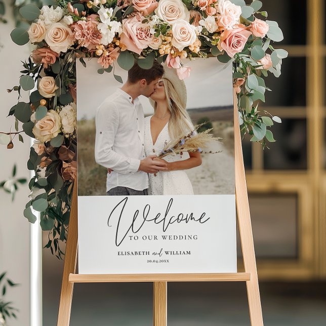 Elegant  Welcome Calligraphy Wedding Photo Foam Board (Creator Uploaded)