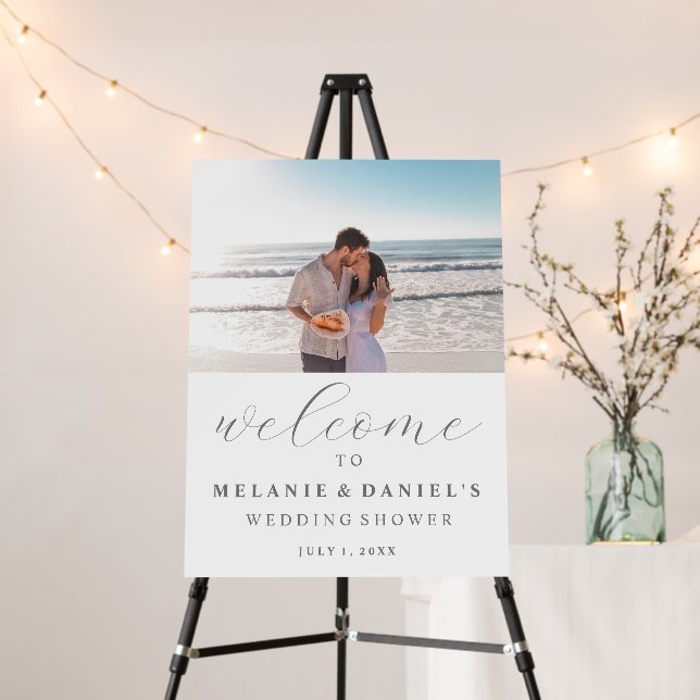 Elegant Welcome Couple's Wedding Shower Sign  (In Situ (Stand))