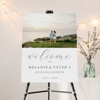Elegant Welcome Couple's Wedding Shower Sign by Vineyard at Zazzle