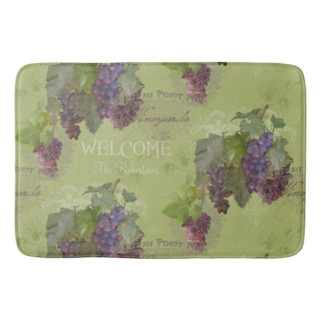 Elegant Welcome Mat Pinot Noir Vineyard Grapes (Front)