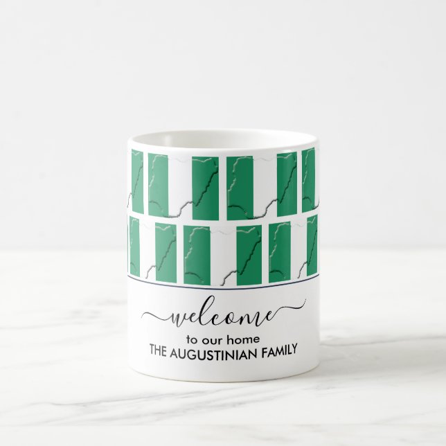 Elegant Welcome NIGERIA FLAG Coffee Mug (Center)