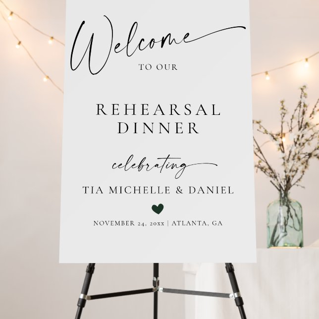 Elegant Welcome Night Before Rehearsal Dinner  Foa Foam Board (In Situ (Stand))