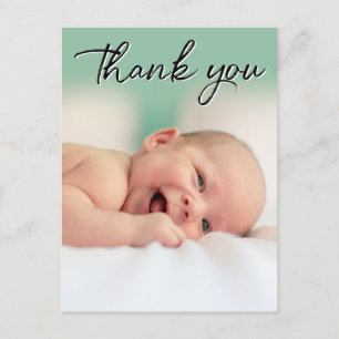 Elegant Welcome: Personalized Baby Announcement Ca Postcard
