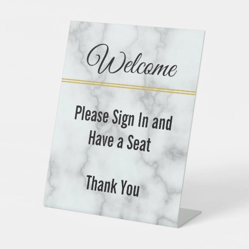 Elegant Welcome Please Sign In and Have a Seat
