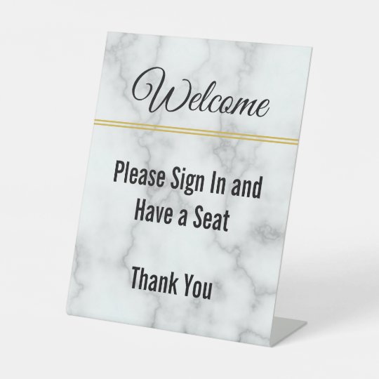 Elegant Welcome Please Sign In and Have a Seat | Zazzle.com