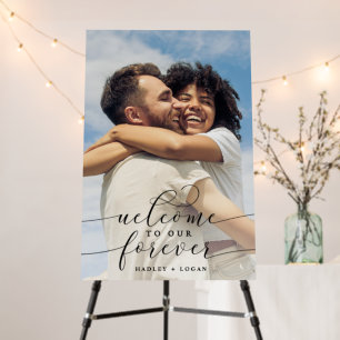 Elegant Welcome To Our Forever Wedding Photo Foam Board