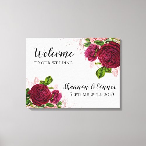 Elegant Welcome to our Wedding Canvas