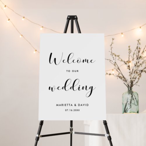 Elegant Welcome to our wedding Foam Board