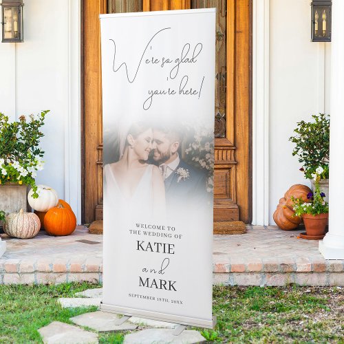 Elegant Welcome To Our Wedding Photo Sign Banner