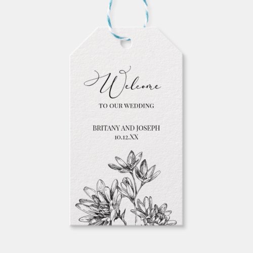 Elegant Welcome To Our Wedding Photo Wedding Favor Gift Tags