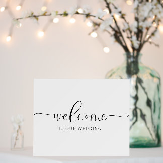 Elegant Welcome To Our Wedding, Script Font Foam Board