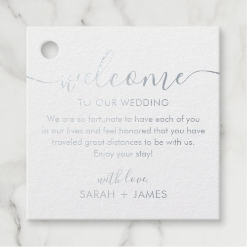 Elegant Welcome To Our Wedding Welcome Bag Foil Fa Foil Favor Tags