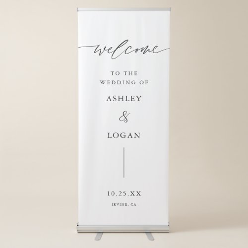 Elegant Welcome To Our Wedding Welcome Retractable Banner