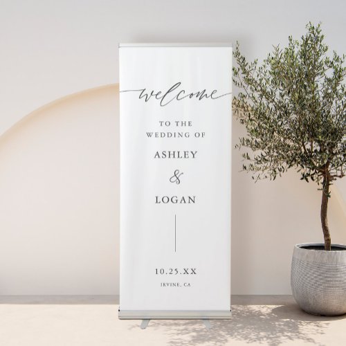 Elegant Welcome To Our Wedding Welcome Retractable Banner
