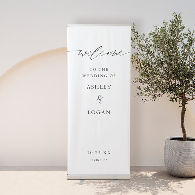 Elegant Welcome To Our Wedding Welcome Retractable Banner (Creator Uploaded)