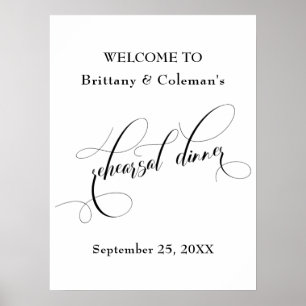 Elegant Welcome to The Rehearsal Dinner Sign
