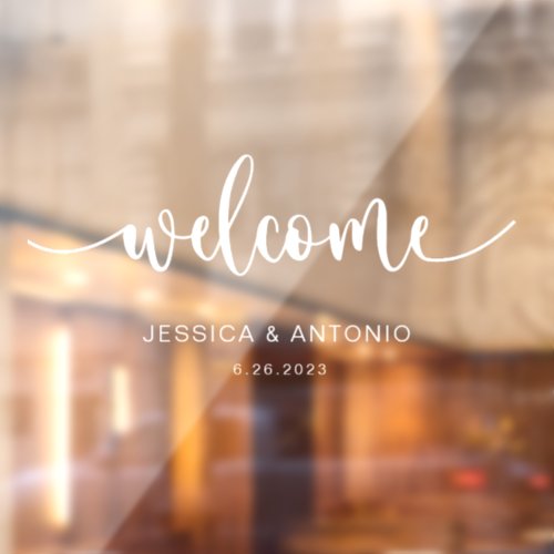 Elegant Welcome Wedding Cling Decal Sign _