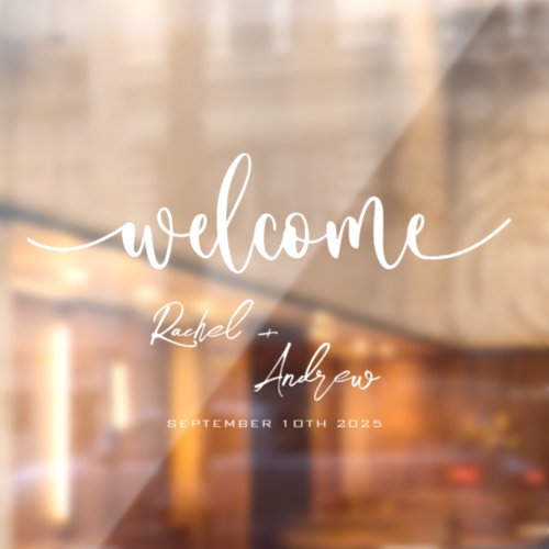 Elegant Welcome Wedding Cling Decal Sign _