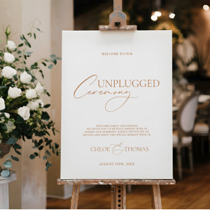 Elegant Welcome Wedding Unplugged Ceremony Sign