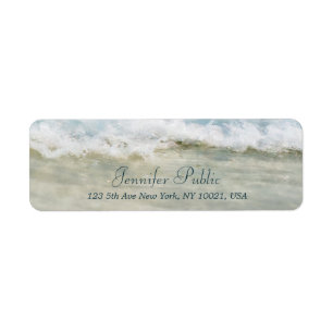 Elegant Wellness Waves Hand Script Return Address Label