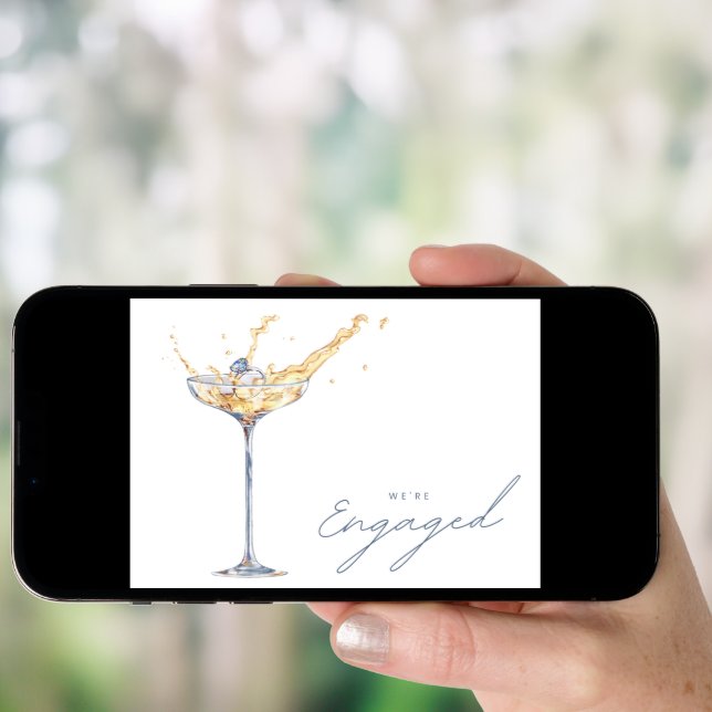 Elegant We're Engaged Champagne Engagement Party  Invitation (Front Digital)