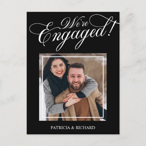 Elegant Were Engaged Engagement Announcement Post Postcard