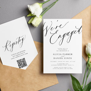 Elegant We're Engaged engagement party Invitation